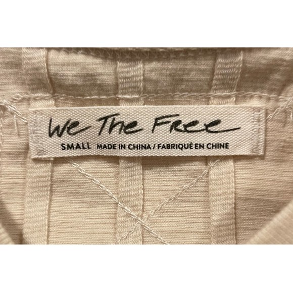 WE THE FREE In the Mix Ivory Ribbed Buttons Long Sleeve Top - Picture 3 of 4